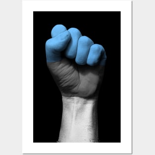 Flag of Estonia on a Raised Clenched Fist Posters and Art